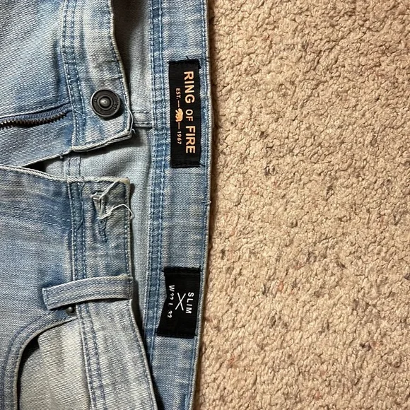 Ring of fire slim distressed biker jeans- slim stretch fit - Picture 3 of 4